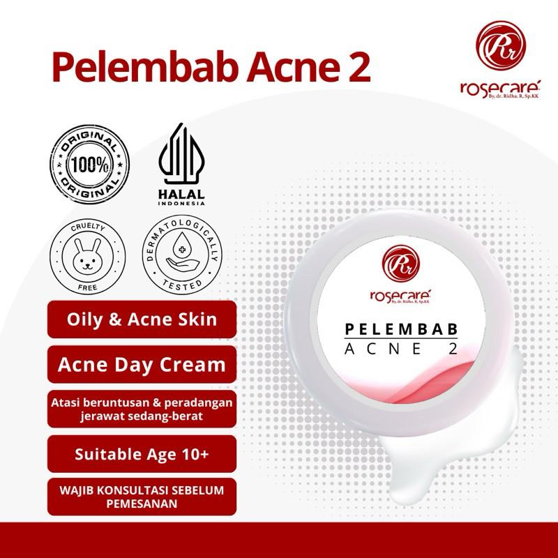 id-11134207-7r98s-lra3uqdzx2cnbb.jpg Rosecare Pelembab Acne 2 - Atasi Wajah Berjerawat - Acne Moisturizer 30g - Gambar 1