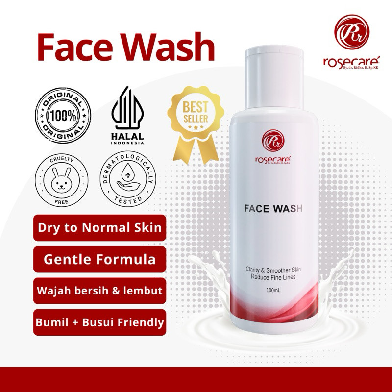 id-11134207-7r98v-lra5e4bg07a142.jpg FACE WASH ROSECARE PERAWATAN KULIT NORMAL MELEMBUTKAN MEMBANTU MENGURANGI KERUT MENGECILKAN PORI - Gambar 1