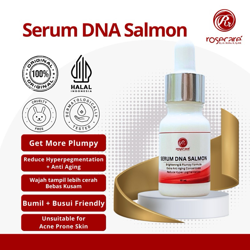 id-11134207-7r98w-lra59s3slqrx73.jpg Serum Wajah DNA Salmon Rosecare 10 Ml Anti Aging Brightening Mencerahkan Menyamarkan Noda Bekas Jerawat Flek Hitam Tanda Penuaan Ampuh - Gambar 1