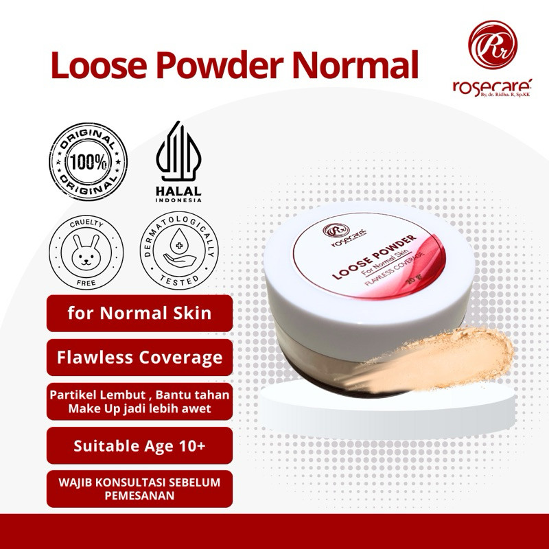 id-11134207-7r98x-lr65pyrzk4i5ce.jpg LOOSE POWDER ROSECARE BEDAK TABUR BPOM HALAL MUI HIGH COVERAGE NATURAL BEIGE UNTUK KULIT NORMAL / JERAWAT / ACNE SKIN - Gambar 1