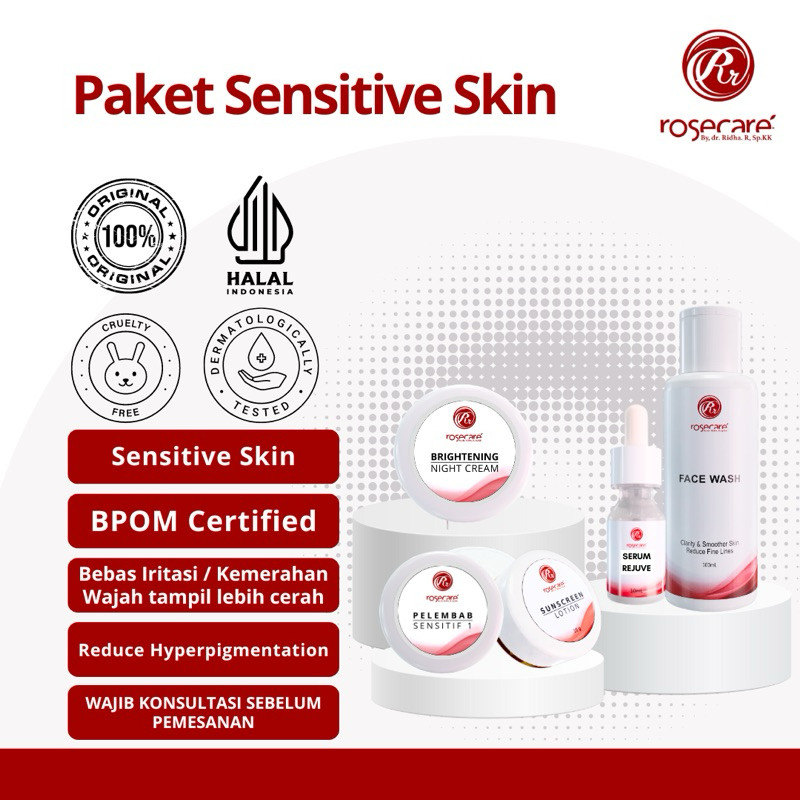 id-11134207-7r98y-luk5p8qo4x3x91.jpg Skincare Paket Sensitive Skin Rosecare Cream Wajah Krim Dokter Untuk Kulit Sensitif Kering Ampuh - Gambar 1