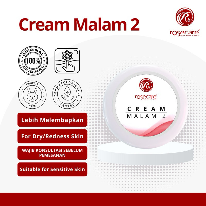 id-11134207-7r992-lr660r3hc82h94.jpg CREAM MALAM 2 ROSECARE PERAWATAN WAJAH GLOWING UNTUK KULIT NORMAL - DRY SKIN KULIT KERING / WAJAH LEBIH LEMBAB & KENYAL - Gambar 1