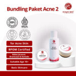 BUNDLING PAKET ACNE 2 SKINCARE JERAWAT ACNE SUNSCREEN FACE WASH OILY LOOSE POWDER