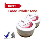 PAKET BUNDLING 10 PCS LOOSE POWDER ACNE ROSECARE SKINCARE BEDAK TABUR JERAWAT HALAL MUI BPOM